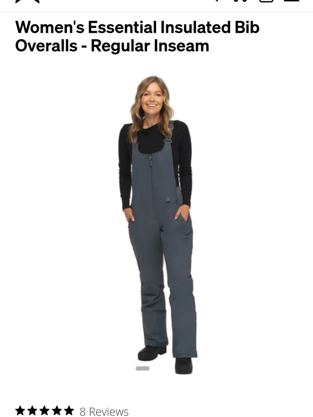 Artix Essential Insulated Bib Overalls - Regular Inseam- M(8-10)